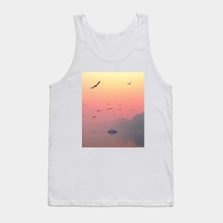 birds flying over body of water Tank Top